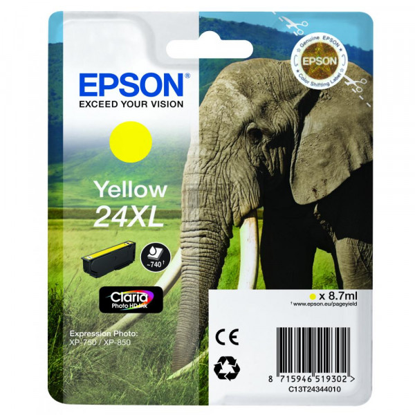 Epson Tintenpatrone gelb HC (C13T24344012, T2434)