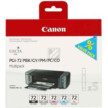 Canon Tintenpatrone Photo-Tinte chrom optimizer grau Photo cyan Photo magenta photo schwarz (6403B007, PGI-72CO PGI-72GY PGI-72PBK PGI-72PC PGI-72PM)