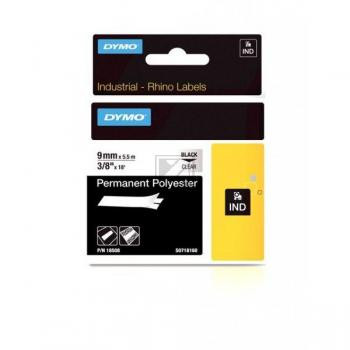 Dymo transparentes Polyesterband 9,0mm schwarz/transparent (18508)