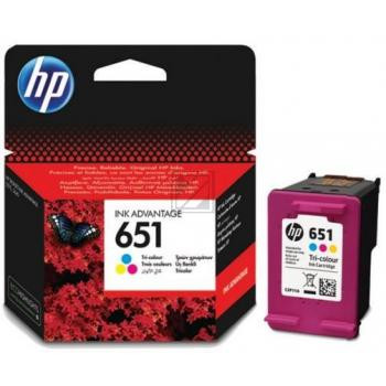 HP Tintendruckkopf cyan/gelb/magenta (C2P11AE, 651)