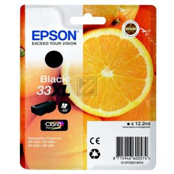 Epson Tintenpatrone with secure schwarz HC (C13T33514022, T3351)