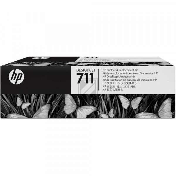 HP Tintendruckkopf gelb cyan magenta schwarz (C1Q10A, 711)