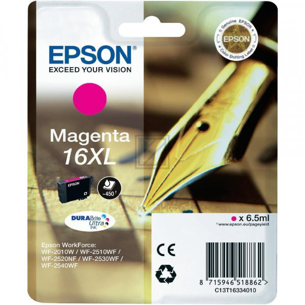 Epson Tintenpatrone magenta HC (C13T16334012, T1633)