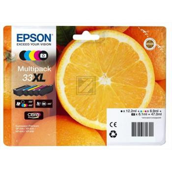 Epson Tintenpatrone gelb cyan magenta schwarz photo schwarz HC (C13T33574021, T3357)