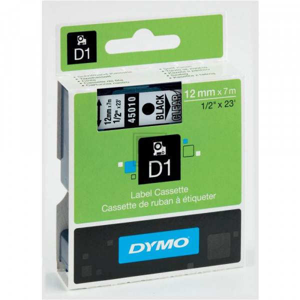 Dymo Schriftbandkassette schwarz/transparent (45010)