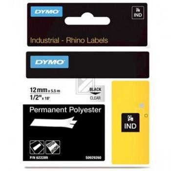 Dymo permanentes Polyesterband 12,0mm schwarz/metallic (622289)