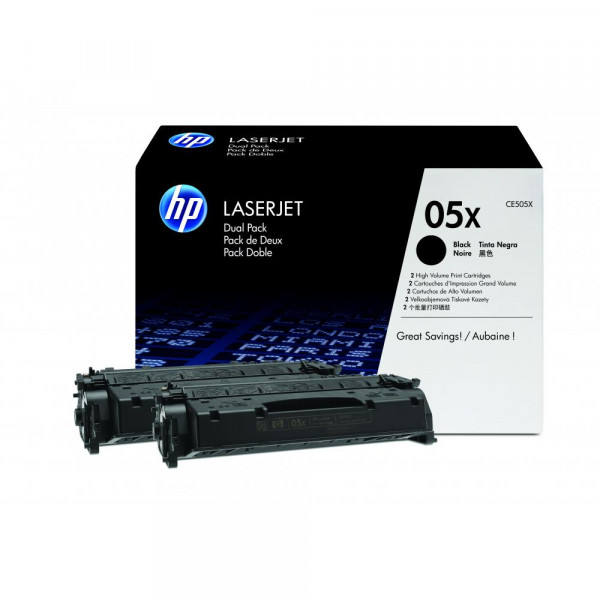 HP Toner-Kartusche 2 x schwarz 2-Pack HC (CE505XD, 05XD)