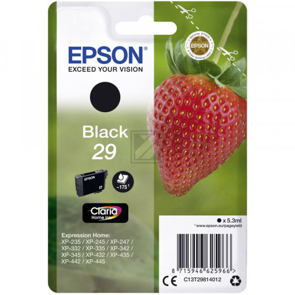 Epson Tintenpatrone schwarz (C13T29814012, T2981)
