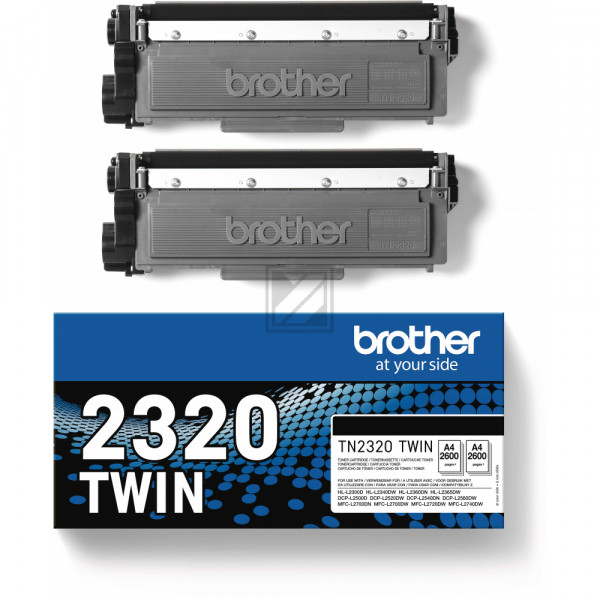 BROTHER Toner Twin Pack schwarz TN-2320 HL-L2340/L2360 2x2600 Seiten