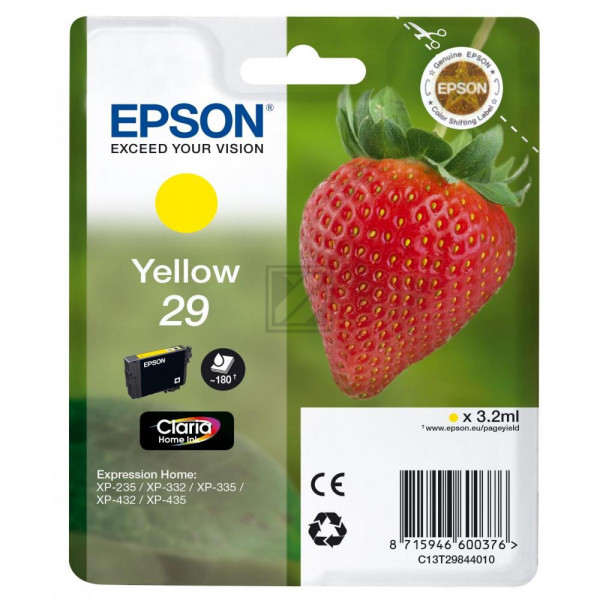 Epson Tintenpatrone gelb (C13T29844022, T2984)