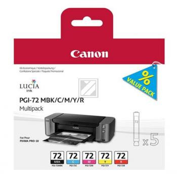 Canon Tintenpatrone gelb cyan magenta schwarz matt rot (6402B009, PGI-72C PGI-72M PGI-72MBK PGI-72R PGI-72Y)