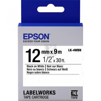 C53S654021 EPSON 12mm SCHWARZ-WEISS LW900P Schriftband 9m