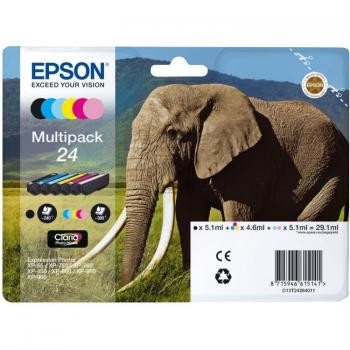 Epson Tintenpatrone gelb cyan cyan light magenta magenta light schwarz (C13T24284011, T2428)