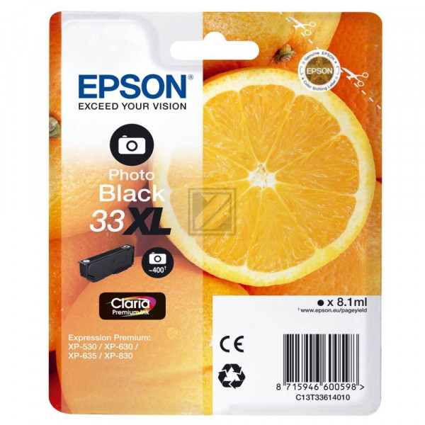 Epson Tintenpatrone photo schwarz HC (C13T33614012, T3361)