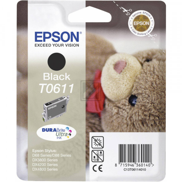 Epson Tintenpatrone schwarz (C13T06114010, T0611)