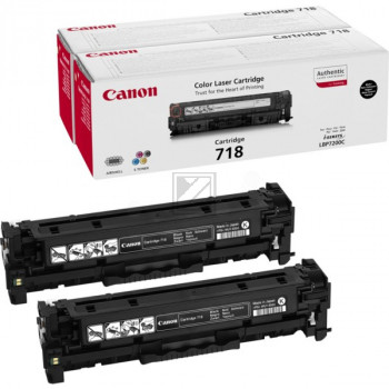 Canon Toner-Kartusche Projekt 2 x schwarz 2-Pack (2662B017, 2 x CL-718BK)