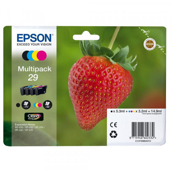 Epson Tintenpatrone gelb cyan magenta schwarz (C13T29864012, T2986)