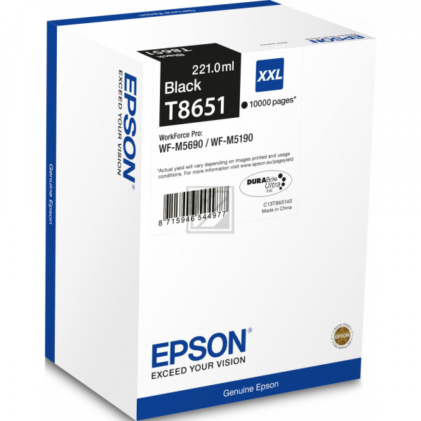 Epson Tintenpatrone Ultra Chrome schwarz HC (C13T865140, T8651)