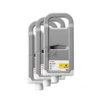 Canon Tintenpatrone 3 x gelb 3er Pack HC (2966B003 2966B003AA, 3 x PFI-703Y)