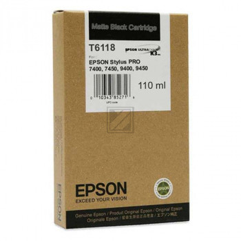 Epson Tintenpatrone Ultra Chrome K3 schwarz matt (C13T611800, T6118)