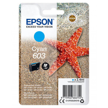 Epson Tintenpatrone cyan (C13T03U24020, 603)