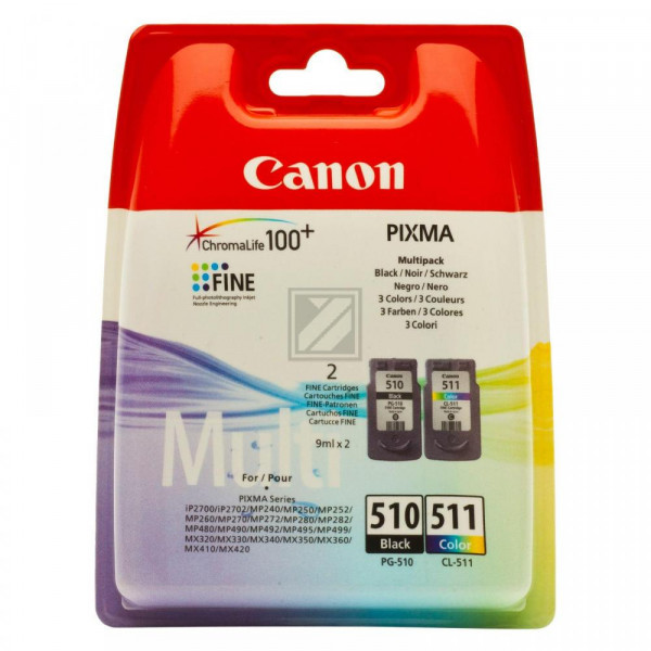 Canon Tintenpatrone cyan/gelb/magenta schwarz (2970B010, CL-511 PG-510)