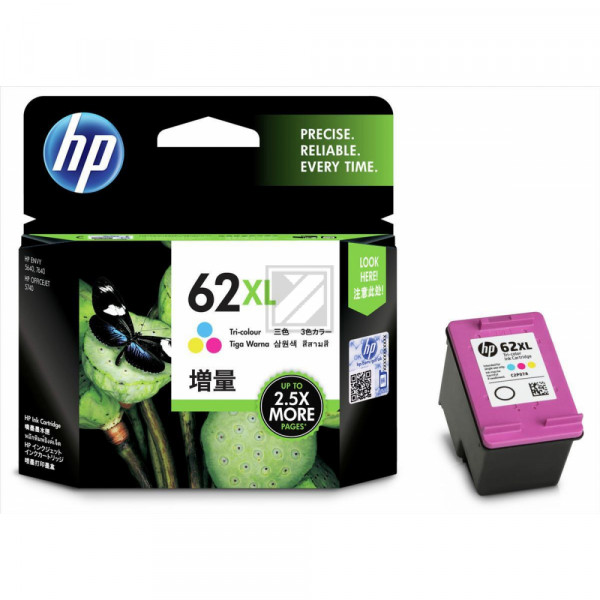 HP Tintendruckkopf cyan/gelb/magenta HC (C2P07AE#301, 62XL)