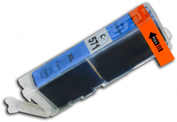Tintenpatrone Cyan (Blau) Canon CLI-571XLC, 0332C001, Nr.571 kompatibel 12 Ml.