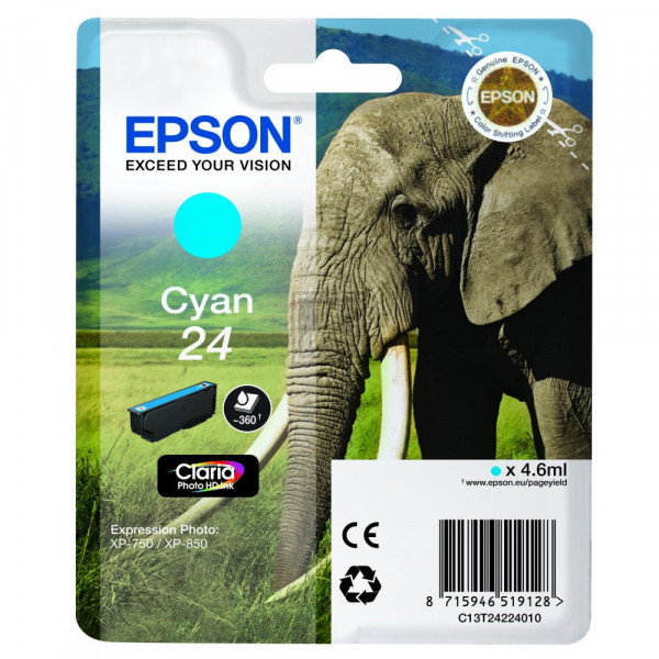 Epson Tintenpatrone cyan (C13T24224022, T2422)