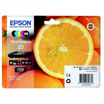 Epson Tintenpatrone with secure gelb cyan magenta schwarz photo schwarz (C13T33374021, T3337)