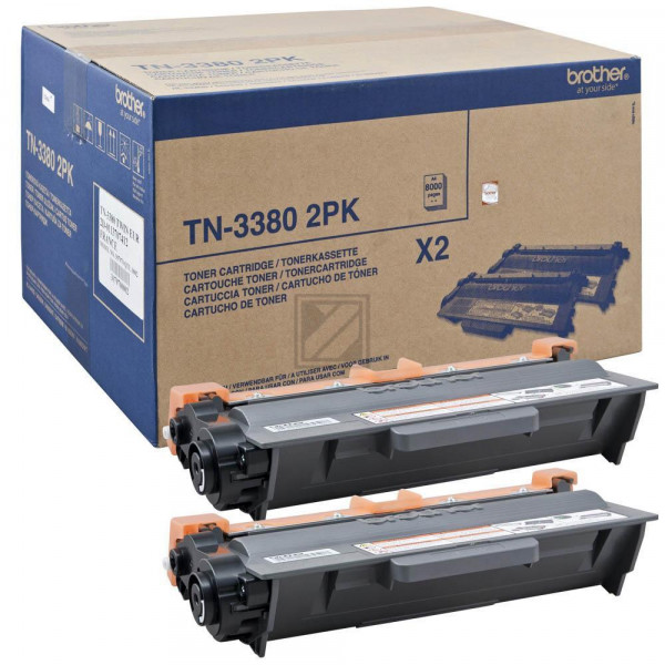 Brother Toner-Kartusche 2 x schwarz 2-Pack HC (TN-3380TWIN)