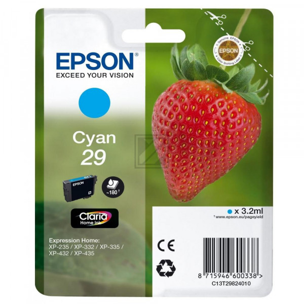 Epson Tintenpatrone cyan (C13T29824022, T2982)