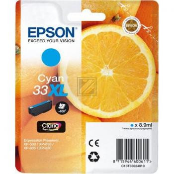 Epson Tintenpatrone with secure cyan HC (C13T33624012, T3362)