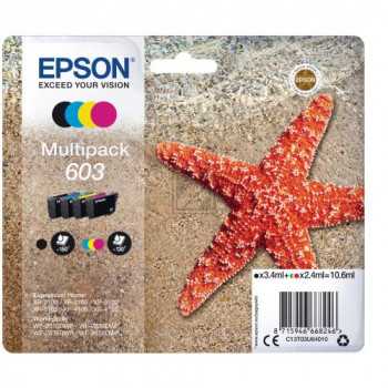 Epson Tintenpatrone gelb cyan magenta schwarz (C13T03U64010, 603)