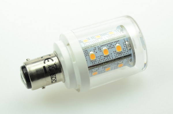 BAY15D LED-Bajonettsockellampe AC/DC 250 Lumen 330° warmweiss 2,5W dimmbar Green-Power-LED