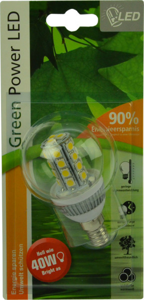 E27 LED-Globe LB50 AC 290 Lumen 360° warmweiss 3,8W klar Green-Power-LED