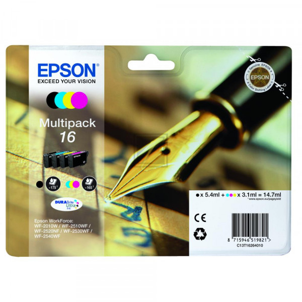 Epson Tintenpatrone gelb cyan magenta schwarz (C13T16264010, T1626)