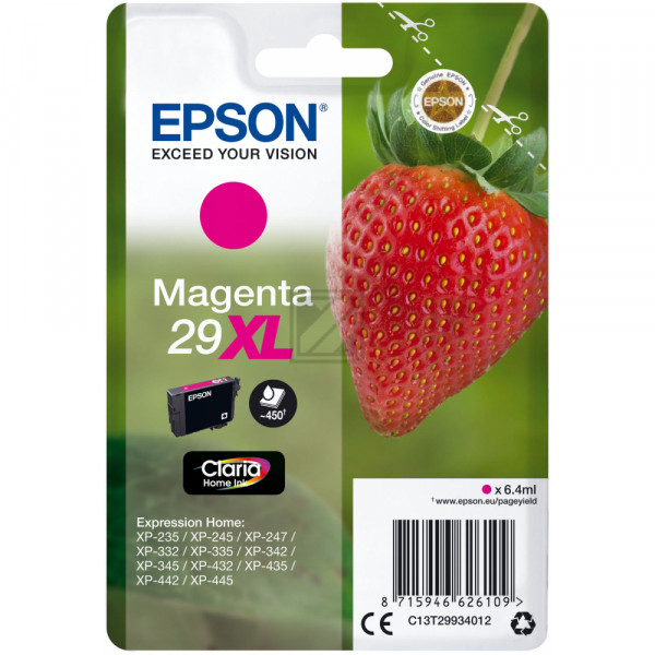 Epson Tintenpatrone magenta HC (C13T29934012, T2993)