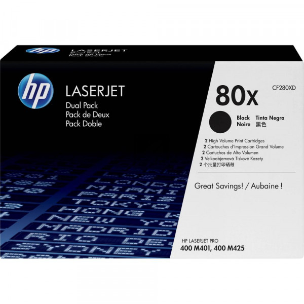 HP Toner-Kartusche 2 x schwarz (CF280XD, 80XD)