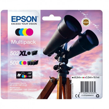 Epson Tintenpatrone gelb cyan magenta schwarz HC (C13T02W94010, 502XL)