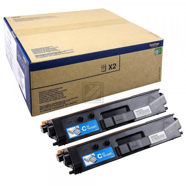 Brother Toner-Kartusche 2 x cyan 2-Pack (TN-329CTWIN)