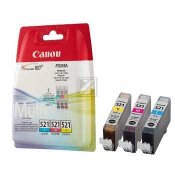 Canon Tintenpatrone Blister gelb cyan magenta (2934B010, CLI-521)