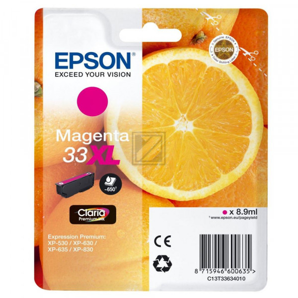 Epson Tintenpatrone magenta HC (C13T33634022, T3363)