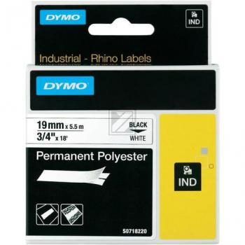 Dymo permanentes Polyesterband 19,0mm schwarz/weiß (18765)