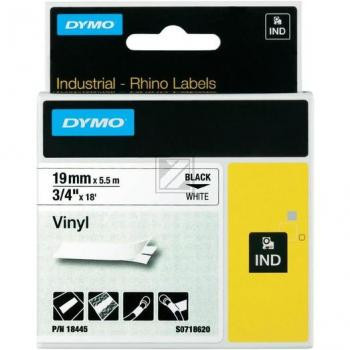 Dymo Farbiges Vinylband 19,0mm schwarz/weiß (18445)